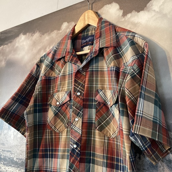 Men’s vintage Wrangler shirt sleeve Pearl snap shirt - Picture 2 of 6